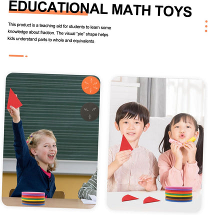 DOITOOL 1 Set Eva Fraction Circles Educational Math for Fraction Learning Tray for School and Home Study Safe and Teaching Aid for Preschool and Elementary Students