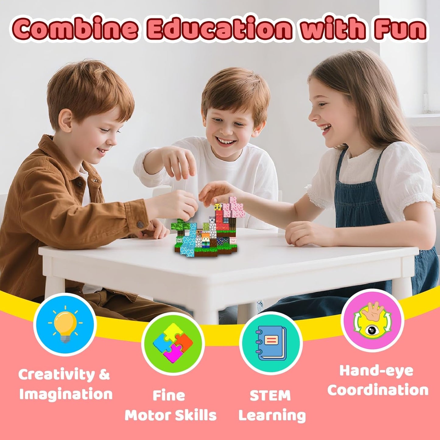 Magnetic Blocks Toys for Kids, 100 PCS Building Blocks Cubes, Stacking Magnetic Tiles Toys for Kids Toddlers Boys Girls Ages 3 4 5 6 7 8-12 Birthday Gifts Party Supplies (Underworld)