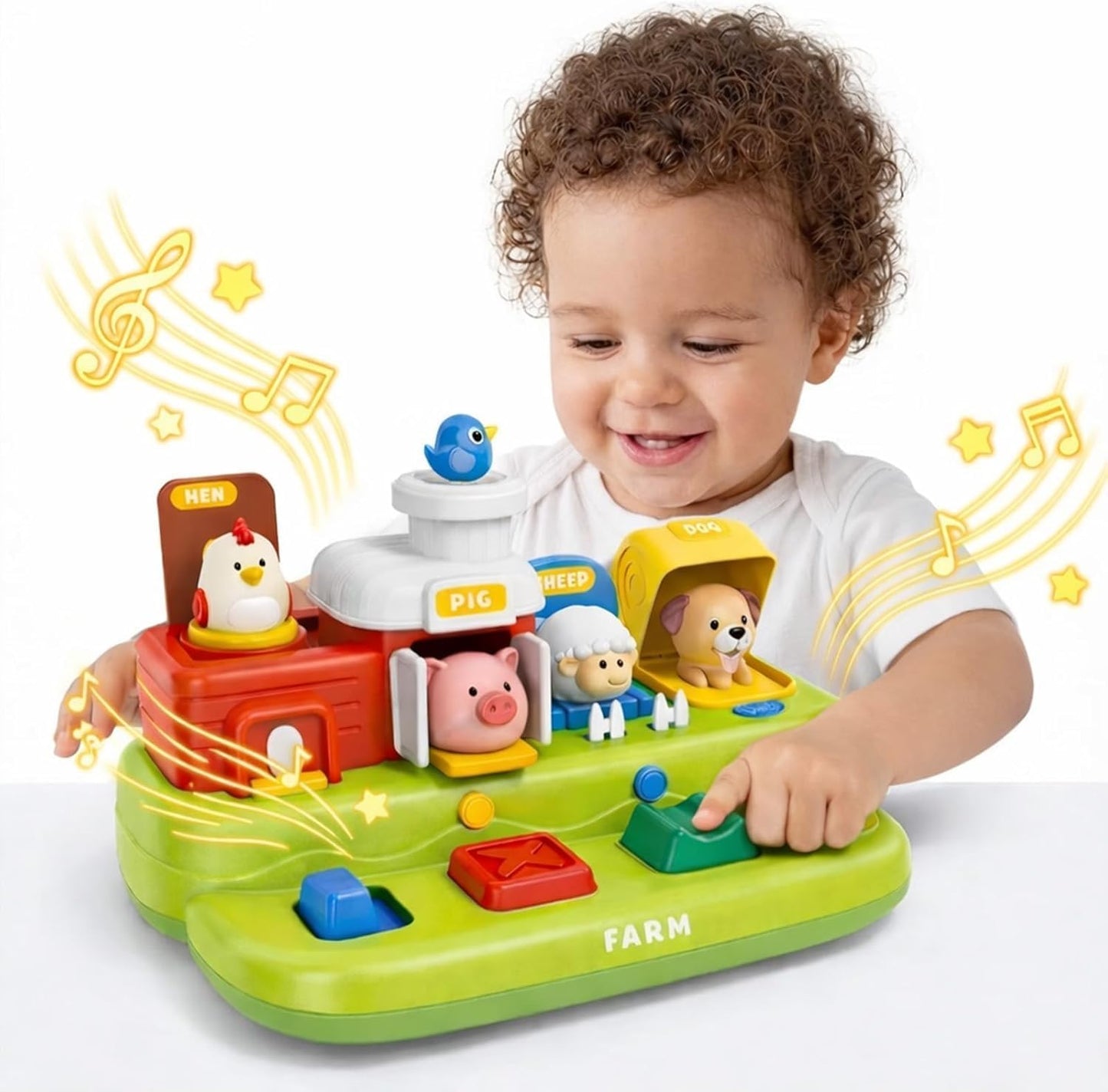 Montessori Busy Board Sensory Toys for Toddlers 1-3, Activity Music & LED Light Up Montessori Toys for 2+ Year Old, Travel Toys for 2 Year Old Boys & Girls, 2025