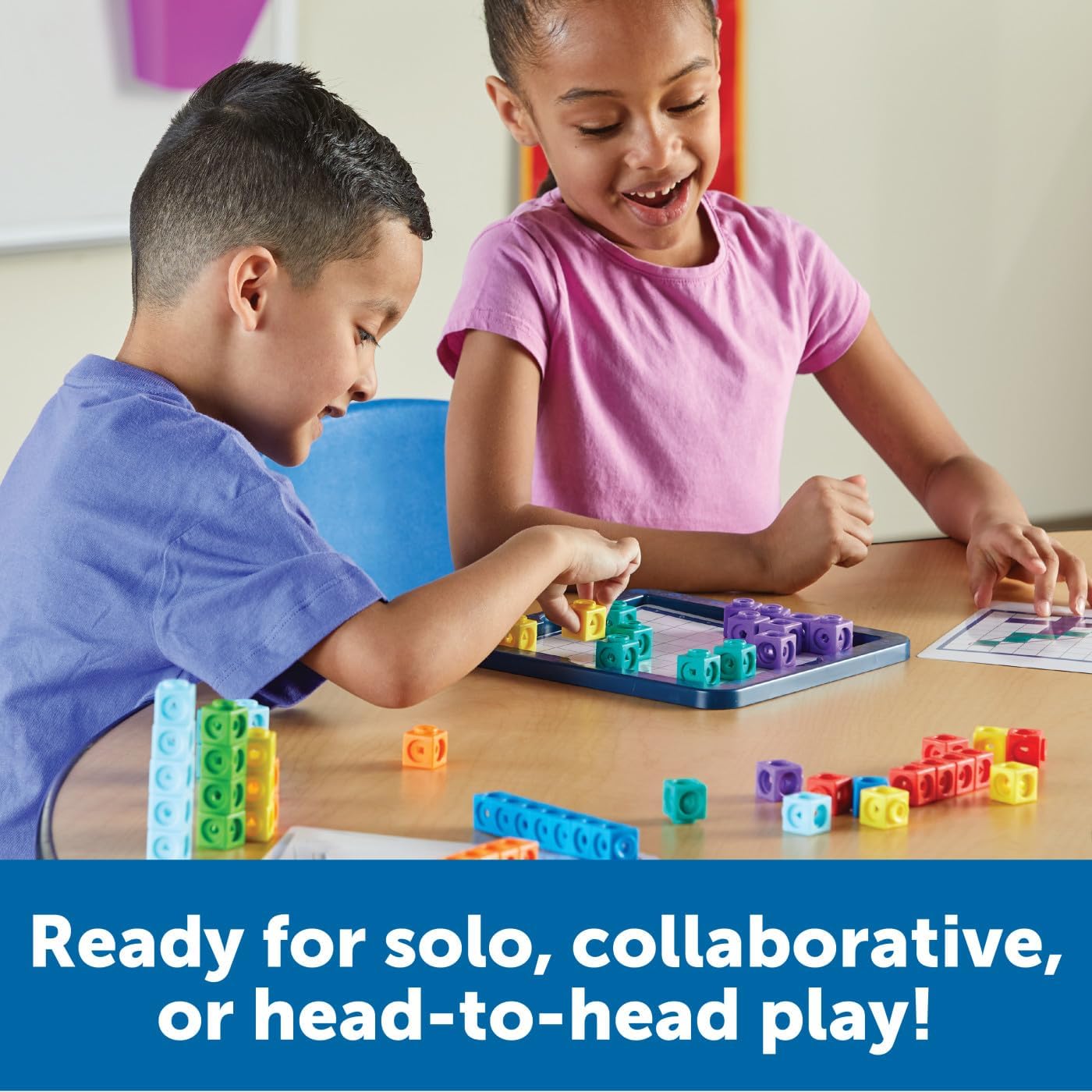Learning Resources MathLink Cubes Kindergarten Math Activity Set Sea Adventures! - 115 Pieces, Age 5+, STEM Teaching Toys, Kindergartner Games