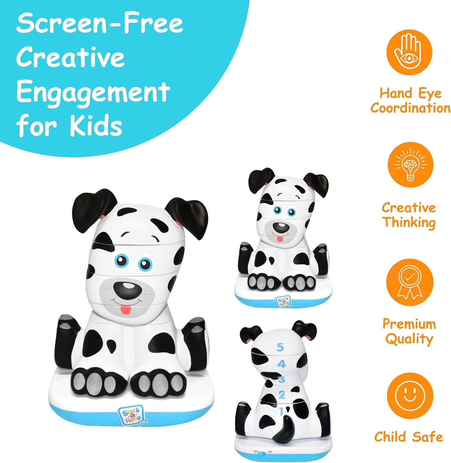 Stack-a-Roos Baby Giraffe by Salus Brands - Animal Stacking Toy, Educational Early Learning Toy for Infants Babies Toddlers, Age 12+ Months - Great Baby Gifts, STEM