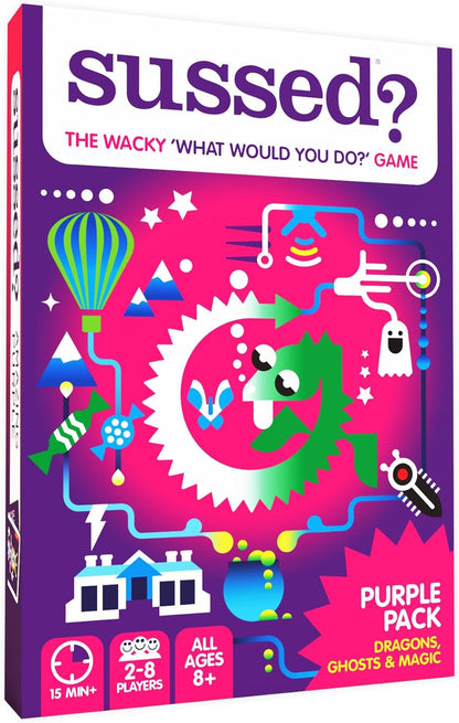 SUSSED The Wacky ‘What Would You Do’ Social Card Game - Simple Fun for Kids, Teens and Adults - Easy Family Travel Game for Road Trips - Ages 7 and Up - Orange Deck