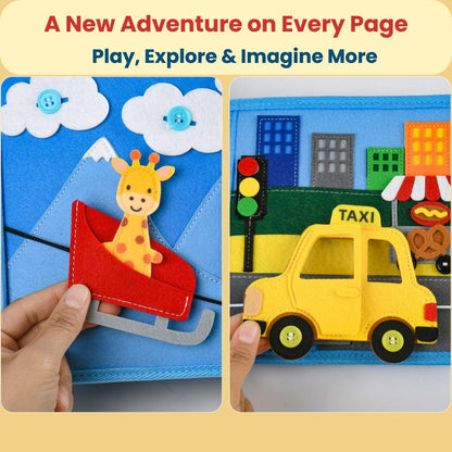 Busy Book for 1 Year Old – Montessori Busy Book for Toddlers 1–3 – Passport to Fun Travel Activity Book