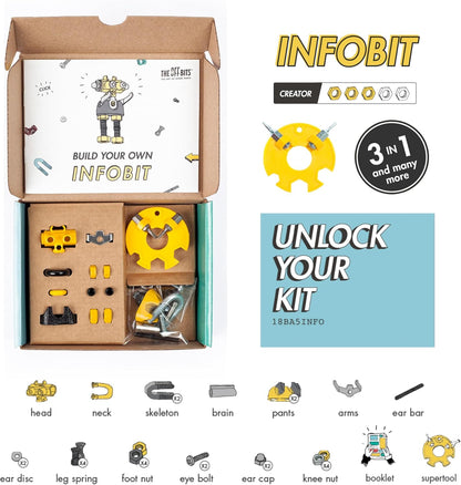 The Off Bits CareBit Build Your Own Robot Toy Construction Set, Educational Gift STEM Activities Learning Kit, Creative Build and Play Model Kit Steam Toys for 6 7 8 9 10+ Year Old Boys & Girls