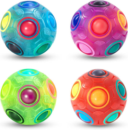 Vdealen Magic Rainbow Puzzle Ball, Fidget Ball Puzzle Brain Teaser Fidget Toy- Birthday Party Easter Valentines Christmas Stocking Stuffers for Kids Teen & Adults
