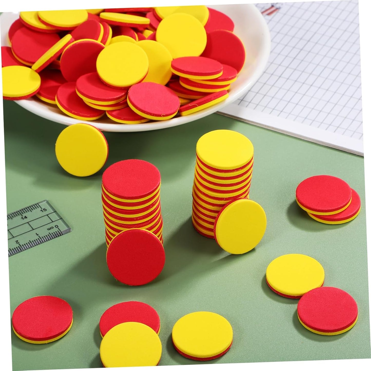 BESPORTBLE 2sets Discs Math Learning Counters Math Addition Math Counters Counting Blocks for Counting Blocks for Math Tokens Color Counting Chips 100pcs*2