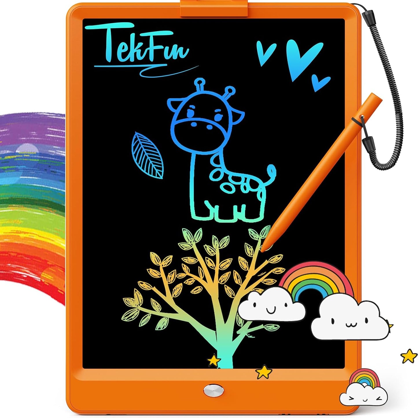 TEKFUN LCD Writing Tablet for Kids, 10-inch Coloring Drawing Pad, Mess Free Doodle Board, Airplane Travel Toys for Boys and Toddlers, Road Trip Essentials, Gifts for 3 4 5 6 7 8 Year Old Girls(Blue)