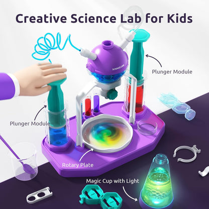 Science Can Science Kit for Kids 8-12 with Unique Lab Station, 50+ Chemistry Experiments & STEM Projects for Boys & Girls, Educational Toys & Learning Gift Idea for Birthday