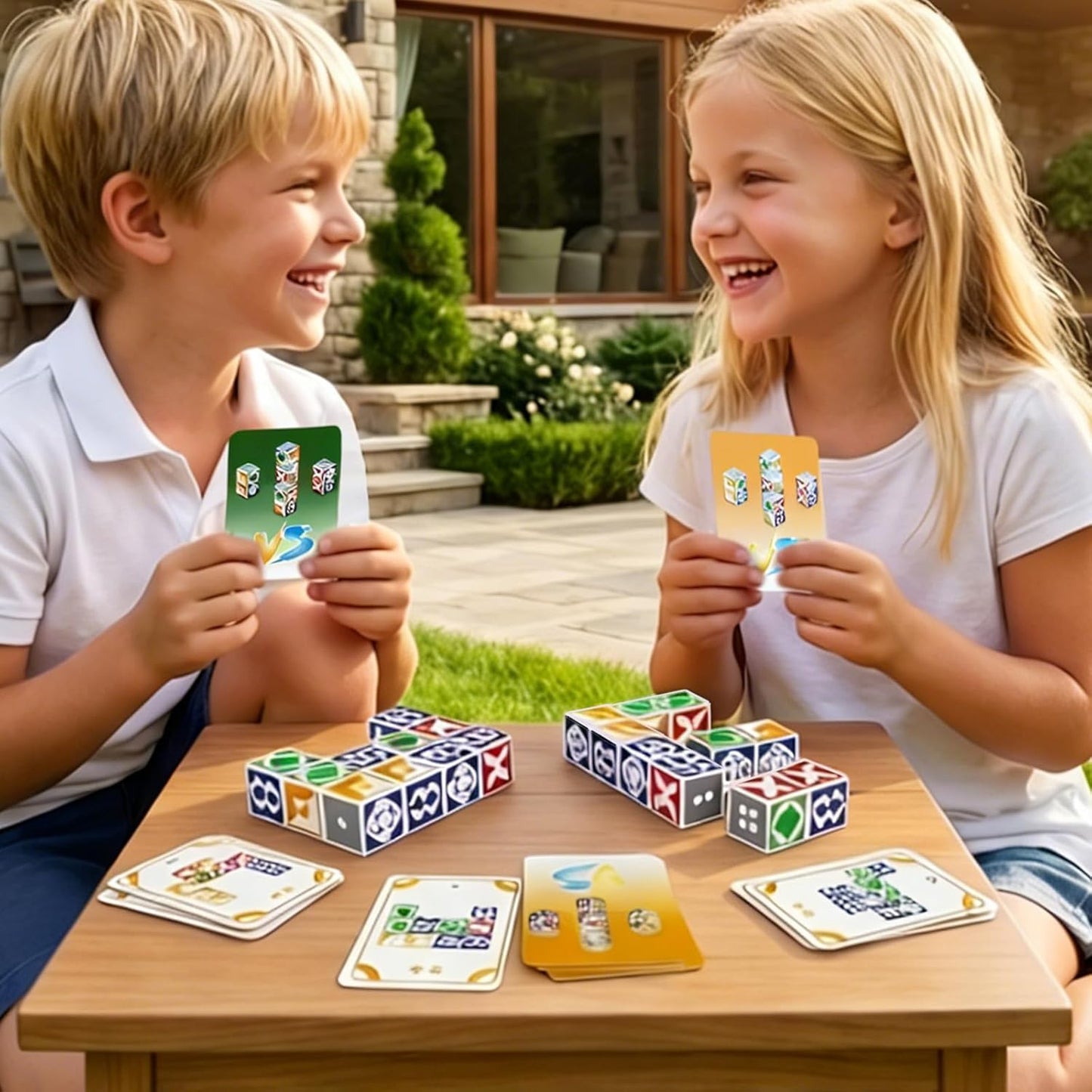 Matching Game for Kids Ages 4-8 8-12, 2 Player Family Board Games with 50 Challenge Cards, Pattern Recognition Block STEM Toys, Brain Teaser Puzzles for Adults & Teens