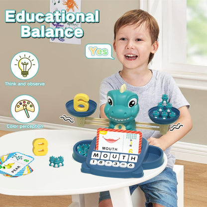 HOPEEYE Dinosaur Kindergarten Preschool Learning Activities Math Counting Matching Letter Toys - Toddler Educational Toys for 3 4 5 6 7 Year Olds Boys Birthday Gift Games for Kids Ages 5-7 3-5