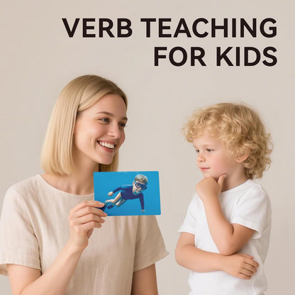 Dotimo 30 Nouns on Flashcards, Picture & Word Photo Cards – Language Builder Visual Aid, Language Learning Tool for Autism, ESL Teaching Materials for Adults, Vocabulary for Kids 3+