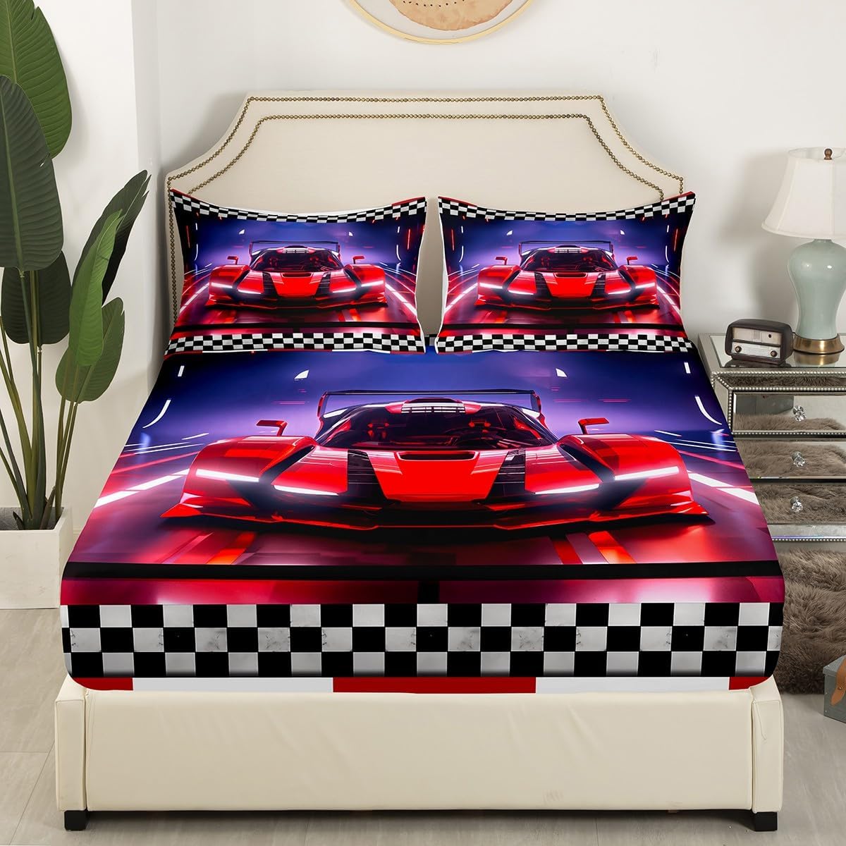 Feelyou Drum Kit Bedding Set Musical Instruments Sheets for Kids Boys Girls Classical Rock Music Bed Sheets Vinyl Record Sheets Set Bedroom Collection 4Pcs Full Size