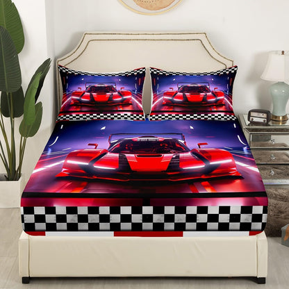 Feelyou Drum Kit Bedding Set Musical Instruments Sheets for Kids Boys Girls Classical Rock Music Bed Sheets Vinyl Record Sheets Set Bedroom Collection 4Pcs Full Size