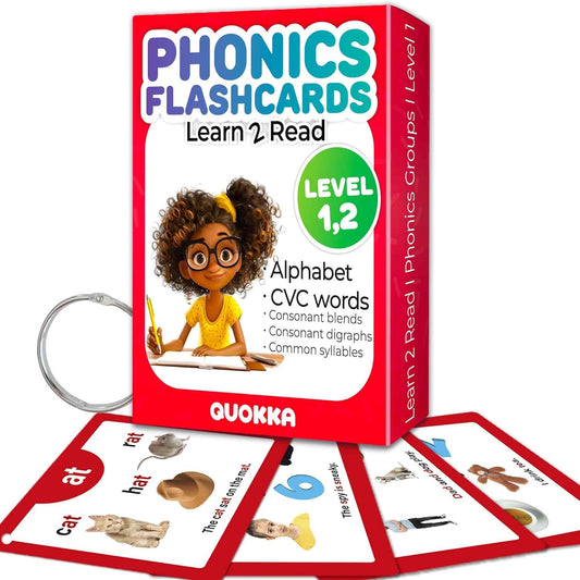 QUOKKA ABC Learning Flash Cards for Toddlers 2-4 Years Old – 60 Realistic Flashcards for Kids Ages 1-3-5 – Alphabet Numbers Colors Letters Animals - Learn Activities & First Words Game