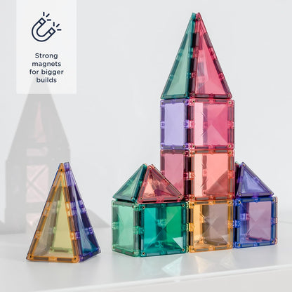 CONNETIX Magnetic Tiles Pastel Mini Pack, 32 Pieces