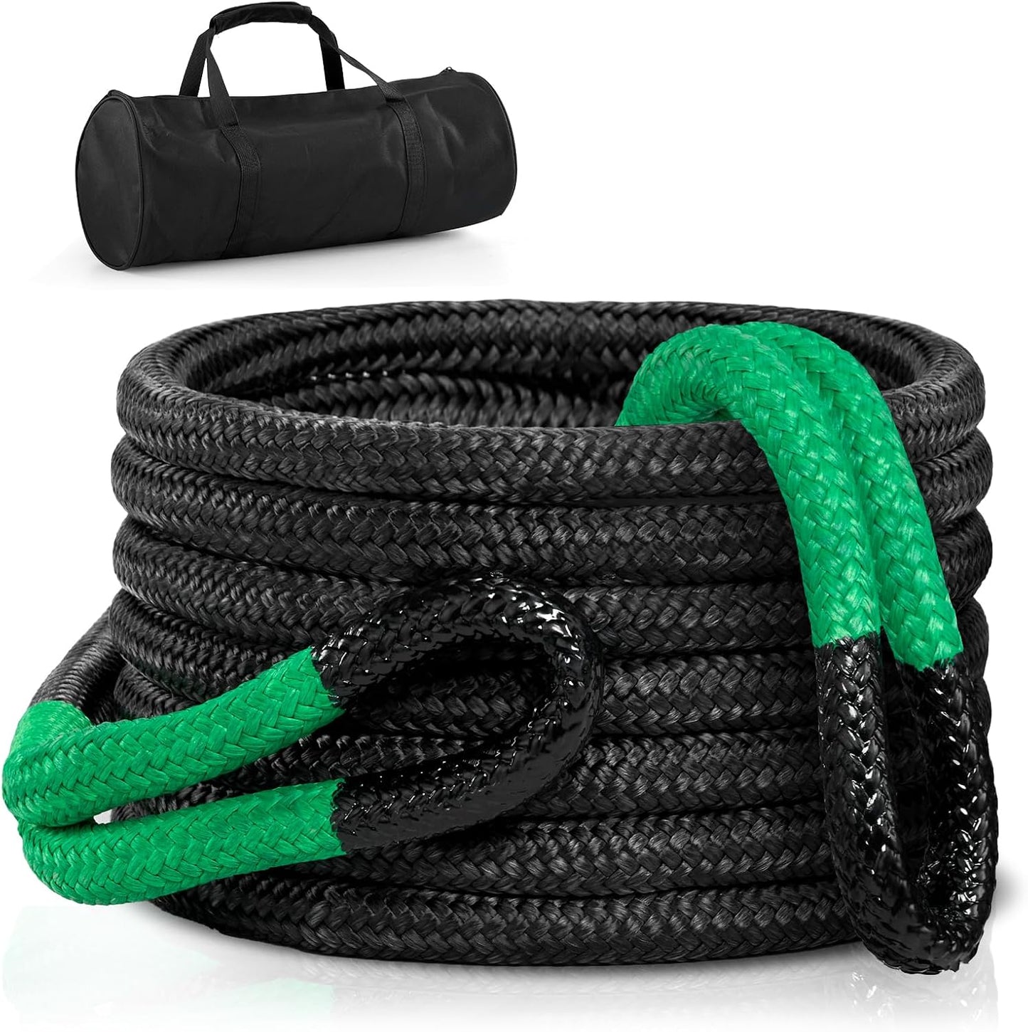 Kinetic Recovery Rope Kit w/ 2 Soft Shackles, 30580Lbs, 7/8" x 30', Heavy Duty Offroad Towing Straps Kit for Trucks SUV UTV ATV Tractor Car Jeep