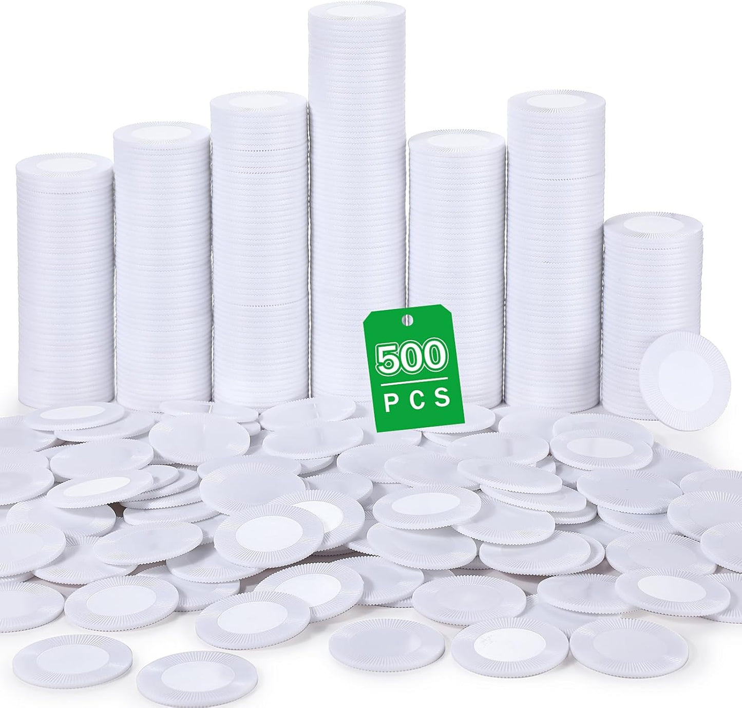 Leitee 500 Pcs Black Plastic Poker Chips Bulk 1.5 Inch Mini Bingo Chips Tokens Markers Blank Casino Counting Discs Learning Math Counters for Adults Interlocking Game Counting Reward Card