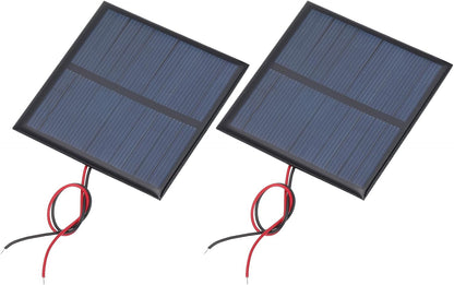 MECCANIXITY 2 Pcs 5.5V 0.44W 70mA Mini Solar Panels, Small Polycrystalline Solar Cell Panel with 2 Cable for DIY Electric Toy Materials Kits Charger, 60mm x 60mm