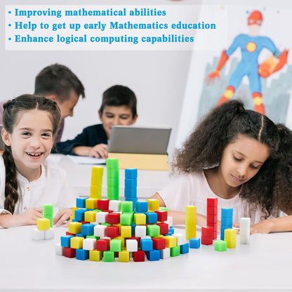 Wettarn 2000 Pieces Plastic Counting Cubes Small Centimeter Cubes for Classroom Preschool Teaching Classification Measurement Learning, 5 Colors