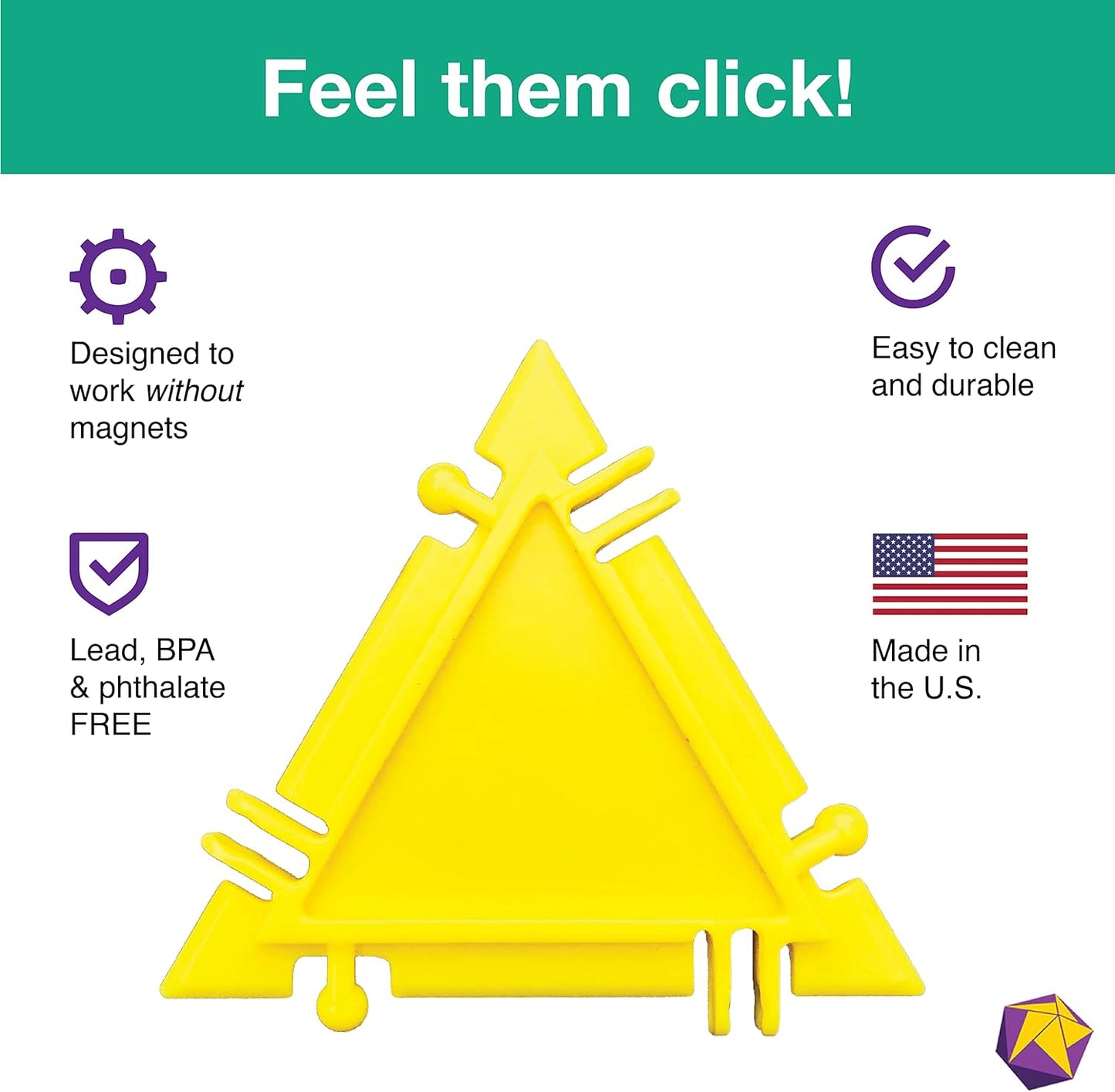 3D Building Set for Learning Math, Includes Many Online Activities, 32-pc, Made in USA (Pentagon/Triangle)