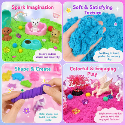Dino & Ocean Sensory Bin, Dino & Ocean Sensory Toys with Play Sand for Toddlers Boys and Girls,Kids Toys Gift Sand Box for Age 3 4 5 6 7 8