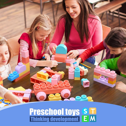 78 Pcs Top STEM Soft Building Block Sets for Kids Aged 18 months to 6 years.Mega Blocks for Baby.Large Construction Stacking Block Toys for Toddler to Improve Imagination、Creativity、Hands-on Ability