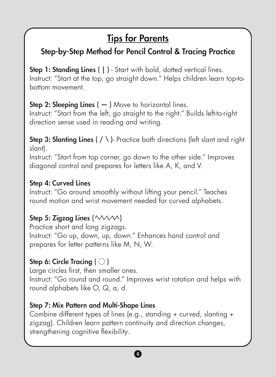 Pencil Control and Writing Practice Book for Special Kids - Helps Kids take first step in writing journey - Sleeping, Standing, Zig Zag Lines, Alphabets, Numbers and Tracing Practice