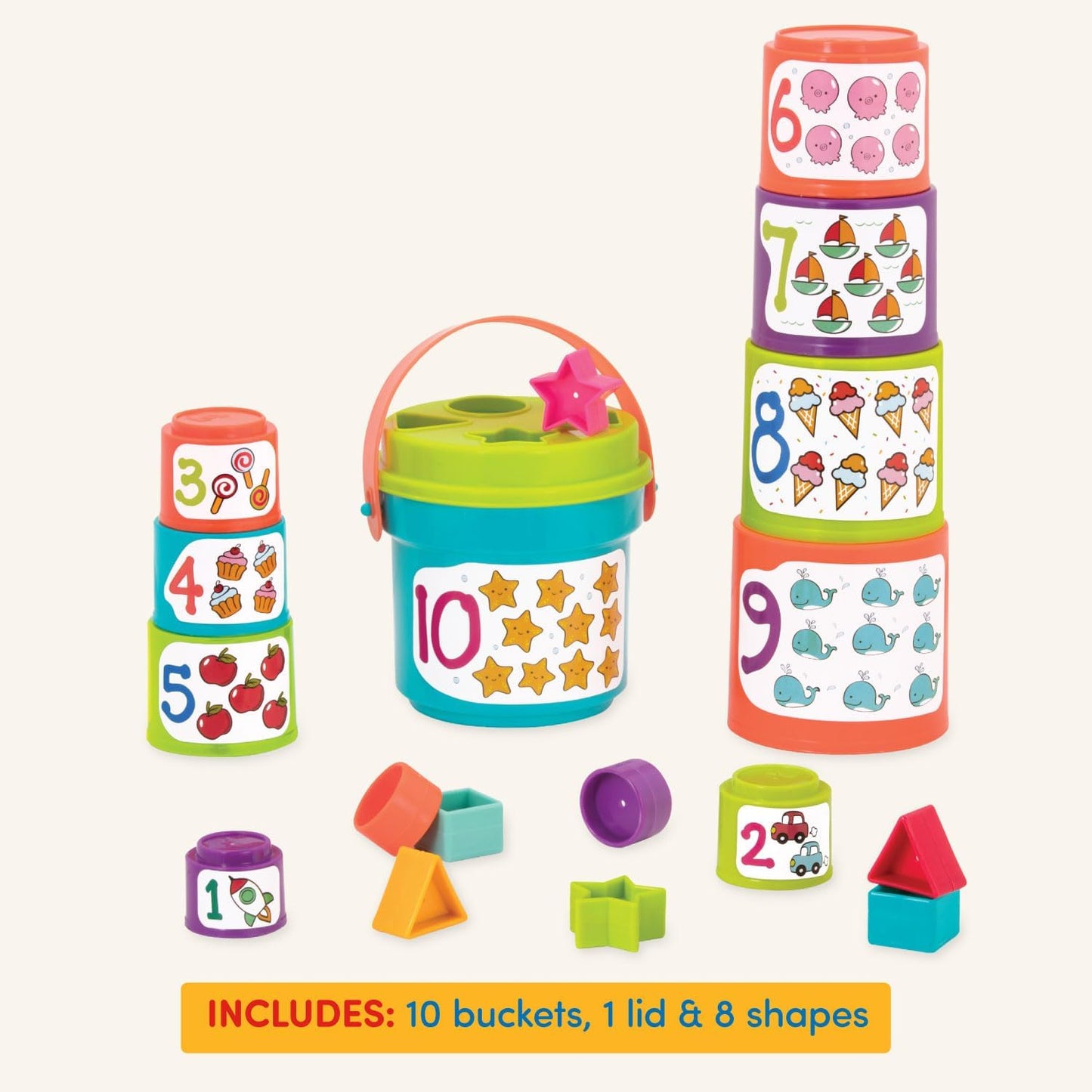Battat – Toddler Peg Board – Stacking Peg Board Set – Fine Motor Skills Toy – Therapy Toy, 31 Pieces – 2+ Years – Count & Match Pegboard