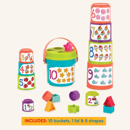Battat – Toddler Peg Board – Stacking Peg Board Set – Fine Motor Skills Toy – Therapy Toy, 31 Pieces – 2+ Years – Count & Match Pegboard