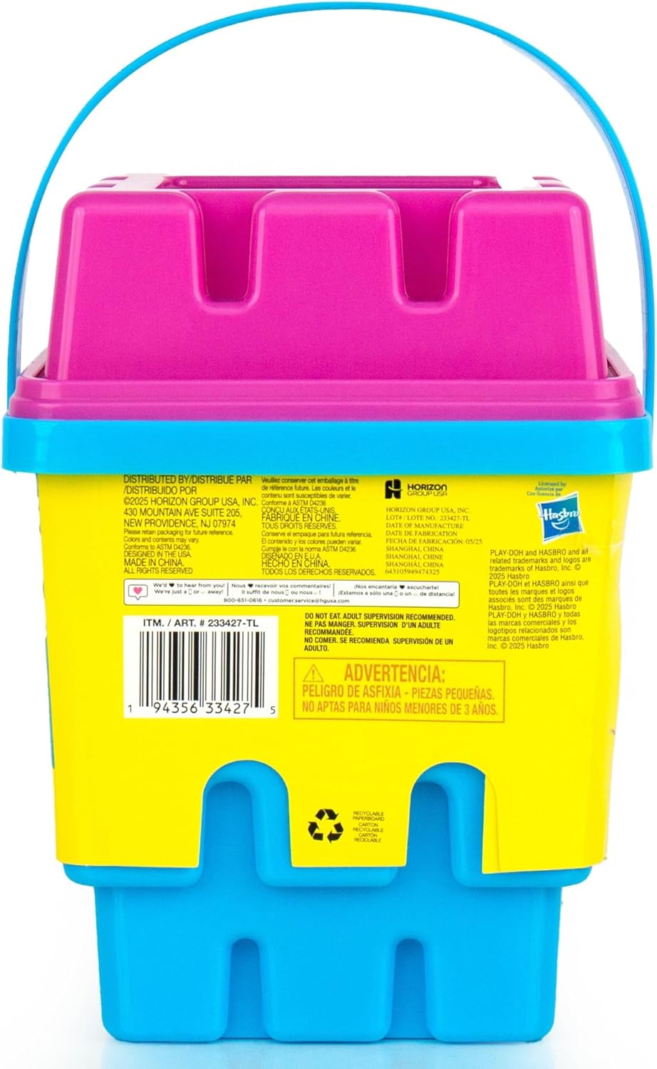 Play-Doh Sand Castle Bucket, 5 Colors & Scents of Play Sand, Resealable Cans with 5 Fun Tools, Sand Castle Building Kit, Creativity for Kids Sensory Bin, Toys for Soft Play