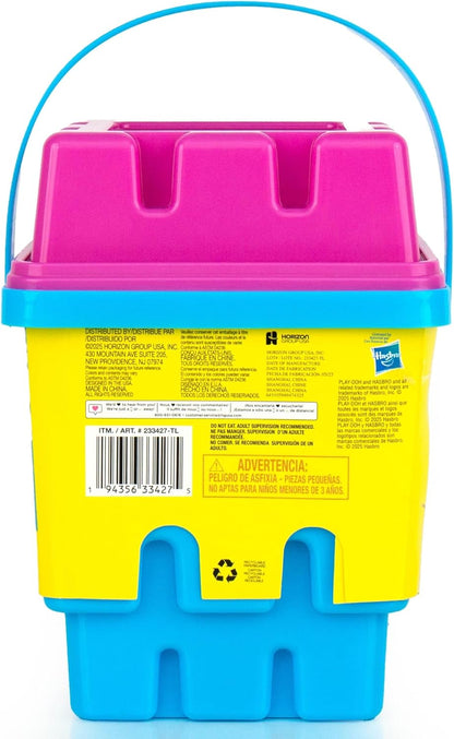 Play-Doh Sand Castle Bucket, 5 Colors & Scents of Play Sand, Resealable Cans with 5 Fun Tools, Sand Castle Building Kit, Creativity for Kids Sensory Bin, Toys for Soft Play