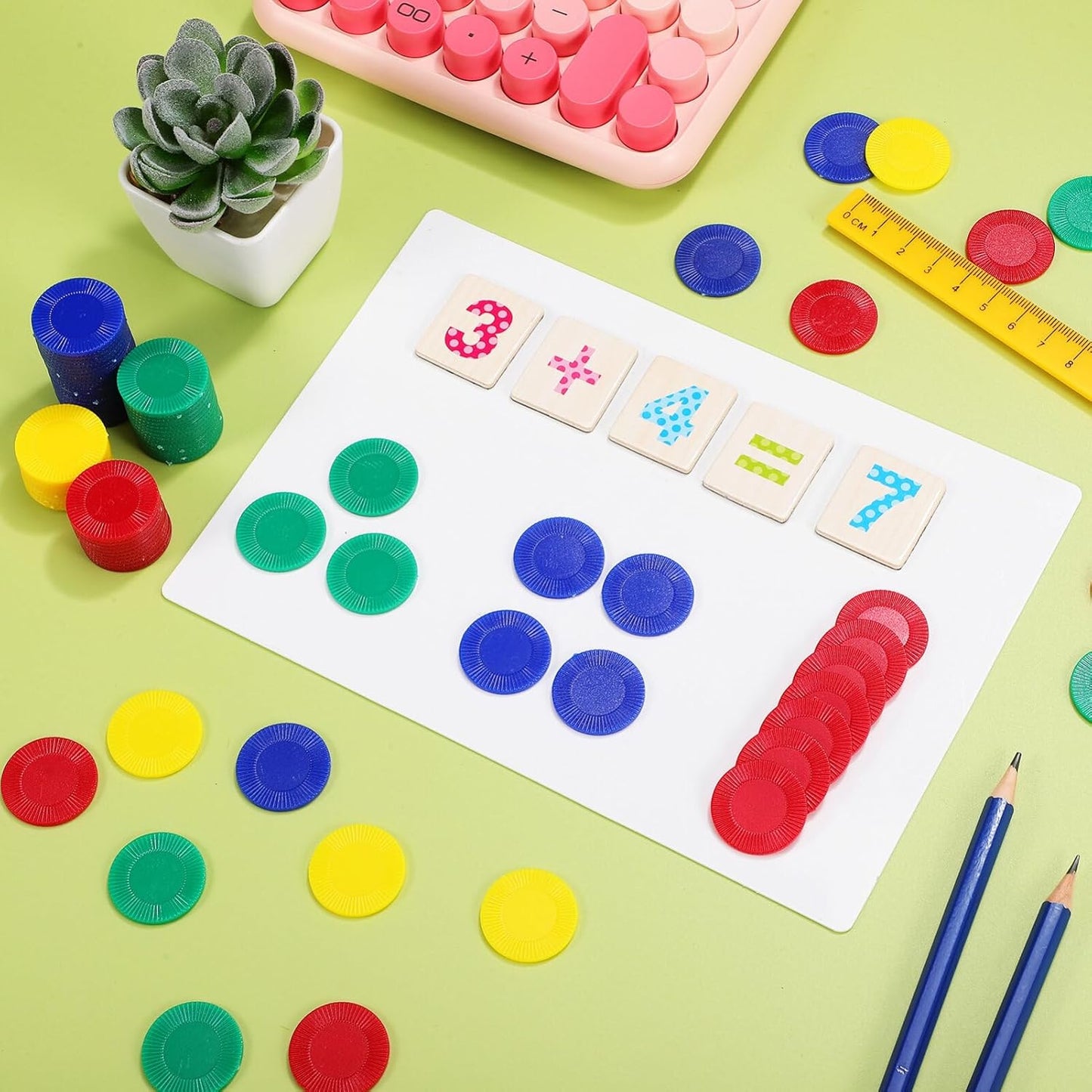 Toyvian 400 pcs Poker Chips Counting Chips Math Calculations Bingo Chips Reward Tokens Card Games