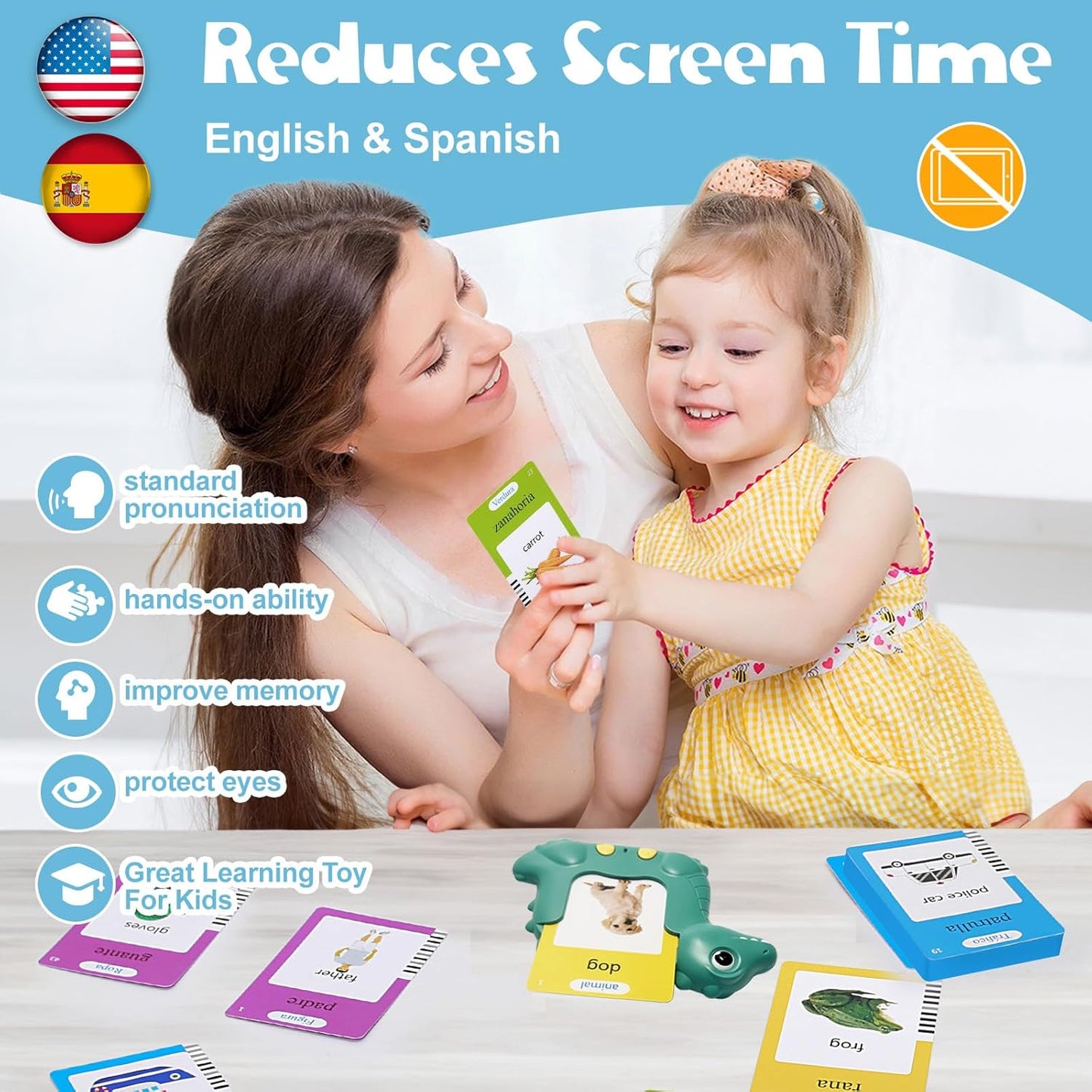Talking Flash Cards for Toddlers 2-8,Montessori Toys for Autism,107 Sight Words,Alphabet CVC Learning Toy,Speak and Spell Phonics Games for Kindergarten,Educational Birthday Gift for Kids