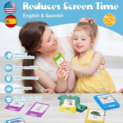 Talking Flash Cards for Toddlers 2-8,Montessori Toys for Autism,107 Sight Words,Alphabet CVC Learning Toy,Speak and Spell Phonics Games for Kindergarten,Educational Birthday Gift for Kids
