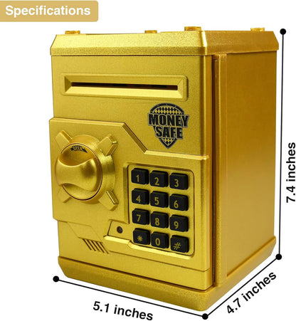 HUSAN Piggy Banks Money Banks for Kids, Electronic Password Code Money Banks ATM Banks Box Coin Bank for Children Boys and Girls (Grey Bue)