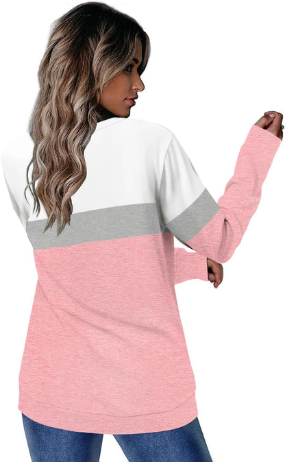 CRAZY GRID Womens Trendy Long Sleeve Shirts Casual Loose Soft Sweatshirt Fall Tops