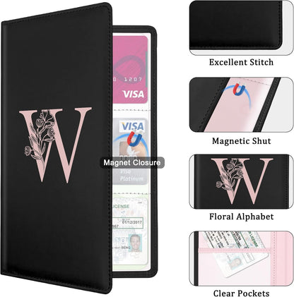Letter Car Registration and Insurance Holder, with Magnetic Closure for License, Cards and Documents,Vehicle Glove Box Car Organizer, Interior Car Accessories for Women Men (I)