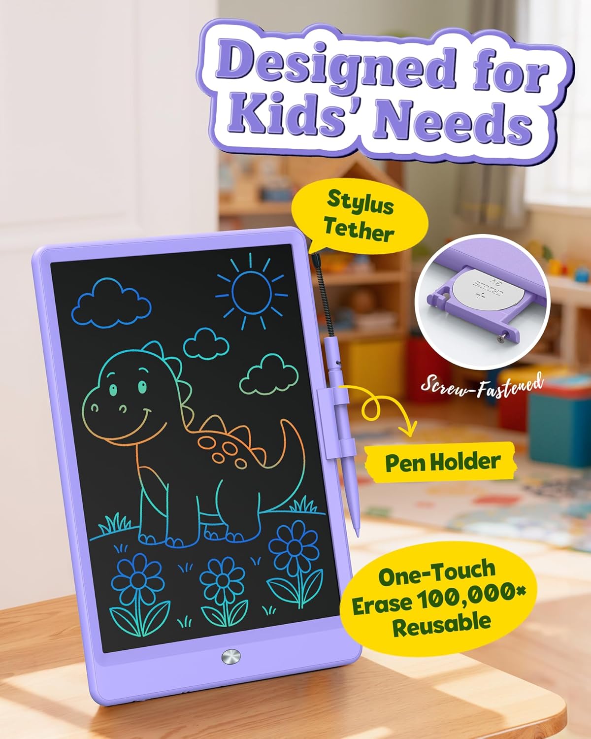 Bravokids Toys for 3-6 Years Old Girls Boys, LCD Writing Tablet 10 Inch Doodle Board, Electronic Drawing Pads, Educational Birthday Gift for 3 4 5 6 7 8 Years Old Kids Toddler (Blue)