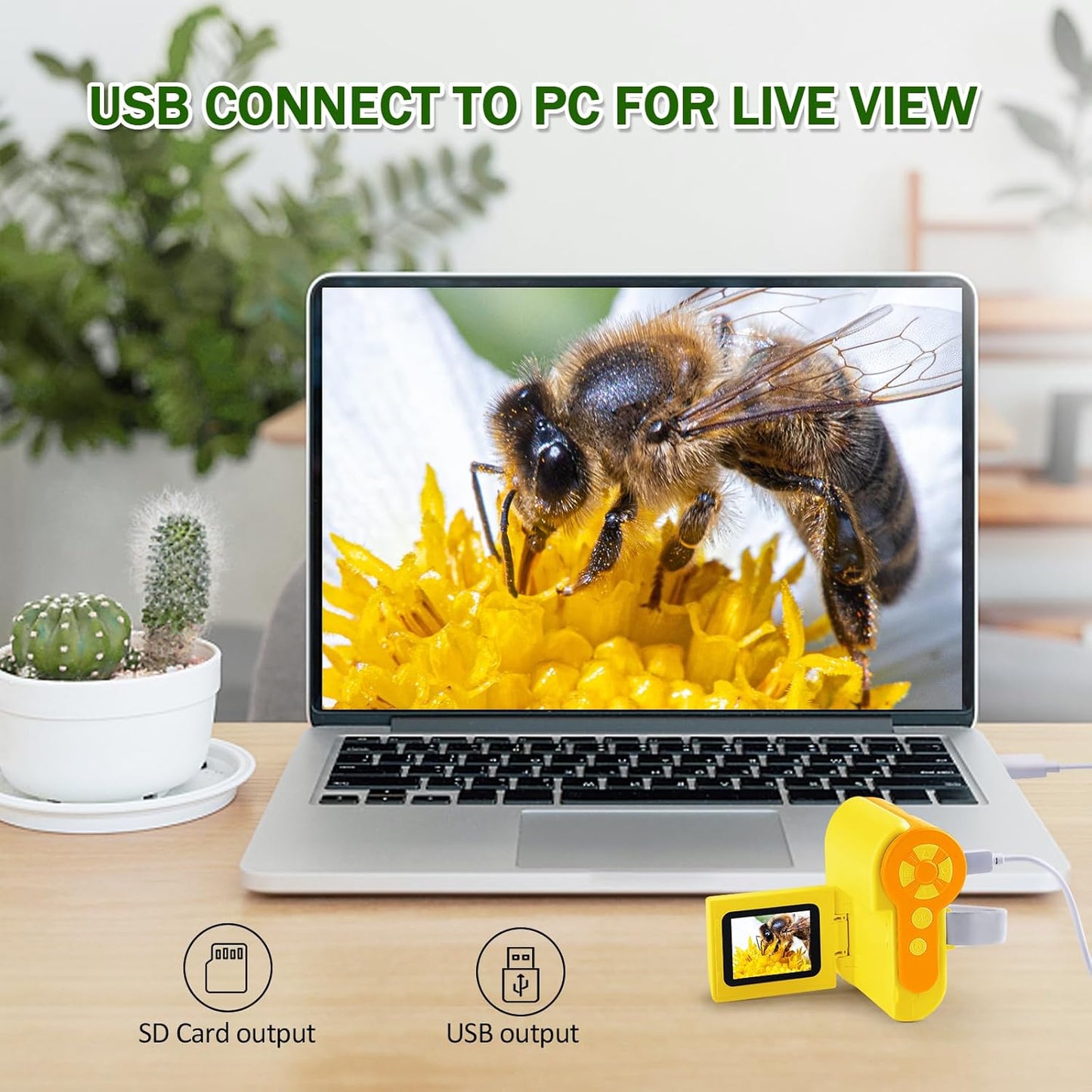 1000X Microscope for Kids 8-12, 4K HD Screen with 6 LED Lights, Portable Microscope for Outdoor STEM Learning, Rechargeable Science Kit, Birthday Easter Gifts for Kids