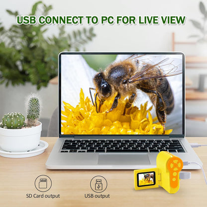 1000X Microscope for Kids 8-12, 4K HD Screen with 6 LED Lights, Portable Microscope for Outdoor STEM Learning, Rechargeable Science Kit, Birthday Easter Gifts for Kids
