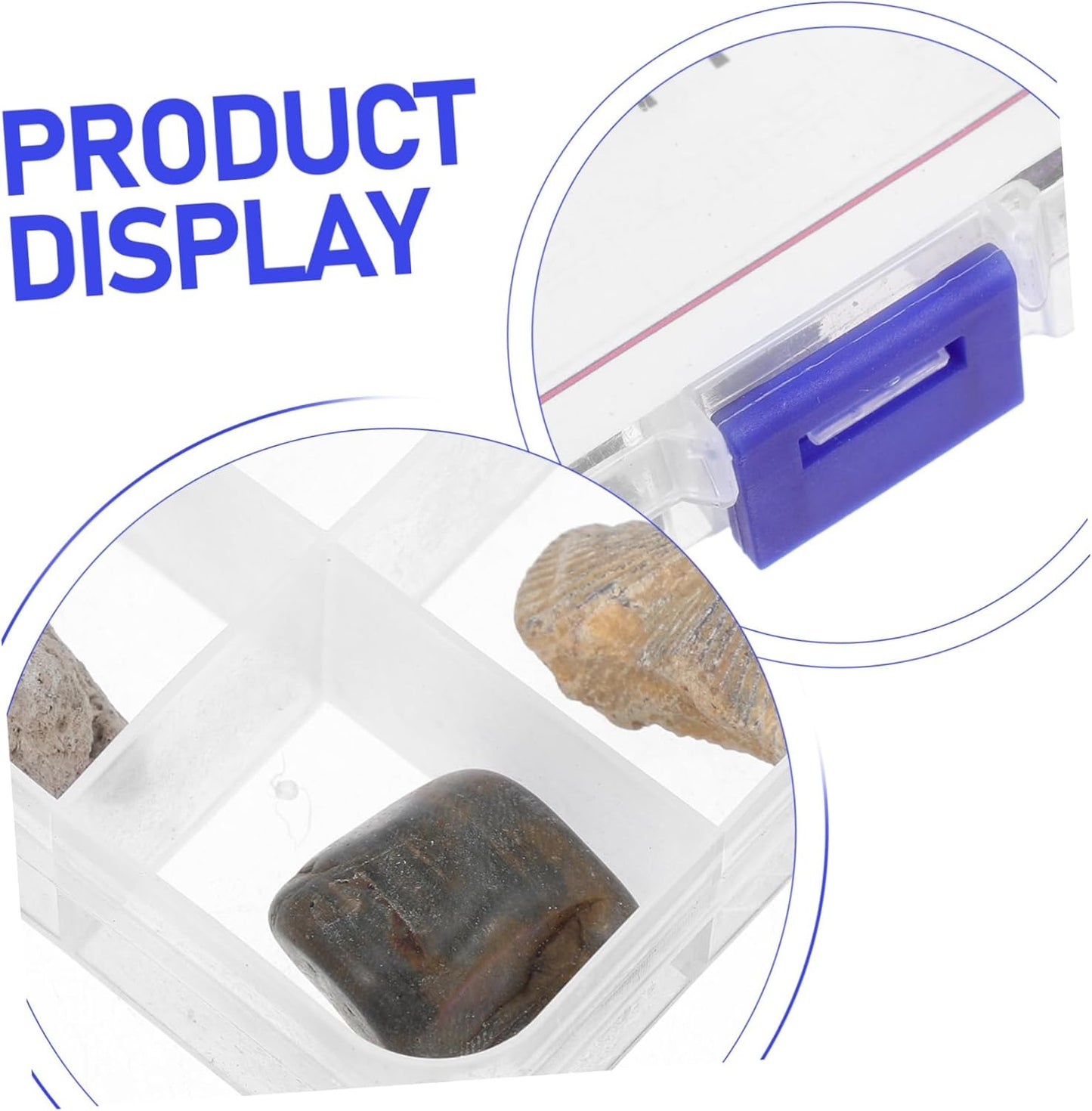 Angoily 1 Set Geology Kit Rock Specimens for Classroom Home Learning Includes Pumice Granite Marble Sandstone Fossils More Rock Identification Tool for Young Geologists