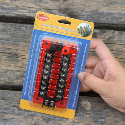 72V 20A 1X 9 Position Power Distribution Board 2 Inputs 2 x 9 Outputs for DC AC PCB016 Red