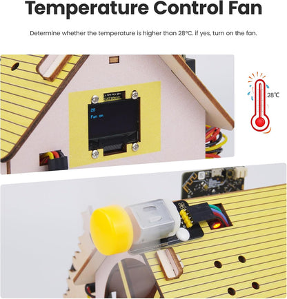 microbit Smart Home for microbit V1 and V2,STEM Education DIY Coding Kit with Online Tutorial,Programming Electronics Kit for Teens Adults(Without Micro:bit and AAA Battery)