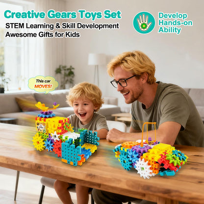 248PCS STEM Building Toys, Electric Gear Building Blocks Toys Set with Drill, Montessori Toddler Screw Toy, Kids Tool Set Construction Toy for Boys Girls Ages 4-8