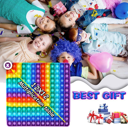 Multiplication Table Rainbow Math Game Toy Push P0PP Restless Toy Bubble Restless Game for Learning Math Multiplication Calculation Operations [15x15 Multiplication Table]