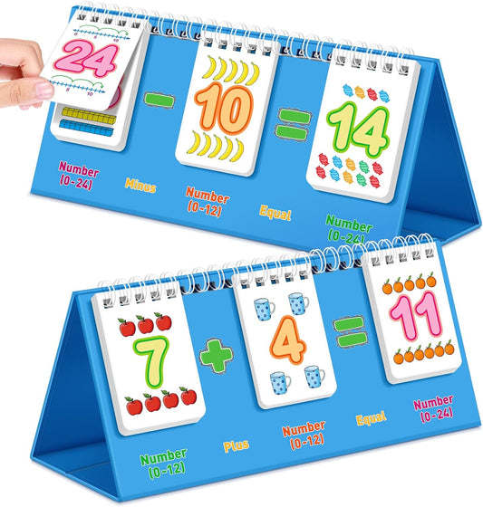 Addition and Subtraction Flash Cards,0-24 Math Facts Manipulatives Games Preschool Kindergarten 1st 2nd Grade Classroom Must Haves,Counting Educational Toy Learning Activities Homeschool