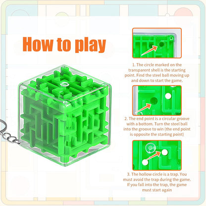 Halloscume 50 Pcs Maze Puzzle Toy Gift 3D Cube Box Mini Maze Christmas Puzzles Game for Adults Birthday Party Favors Stocking Stuffers for Kids