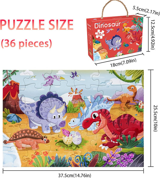 GIVEITALL Jigsaw Puzzles for Kids Ages 3-5 6-8 8-10 Year Old,Dog Planet Floor Puzzle 36 Pieces Enlightening Game Creative Gifts for Boys Girls (Dog)
