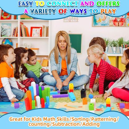 1000 Pcs Math Linking Cubes for Classroom, Kids Counting Blocks for Math STEM Connecting Cubes Math Manipulatives Linking Building Blocks for Spatial Intelligence, Counting,and Creativity