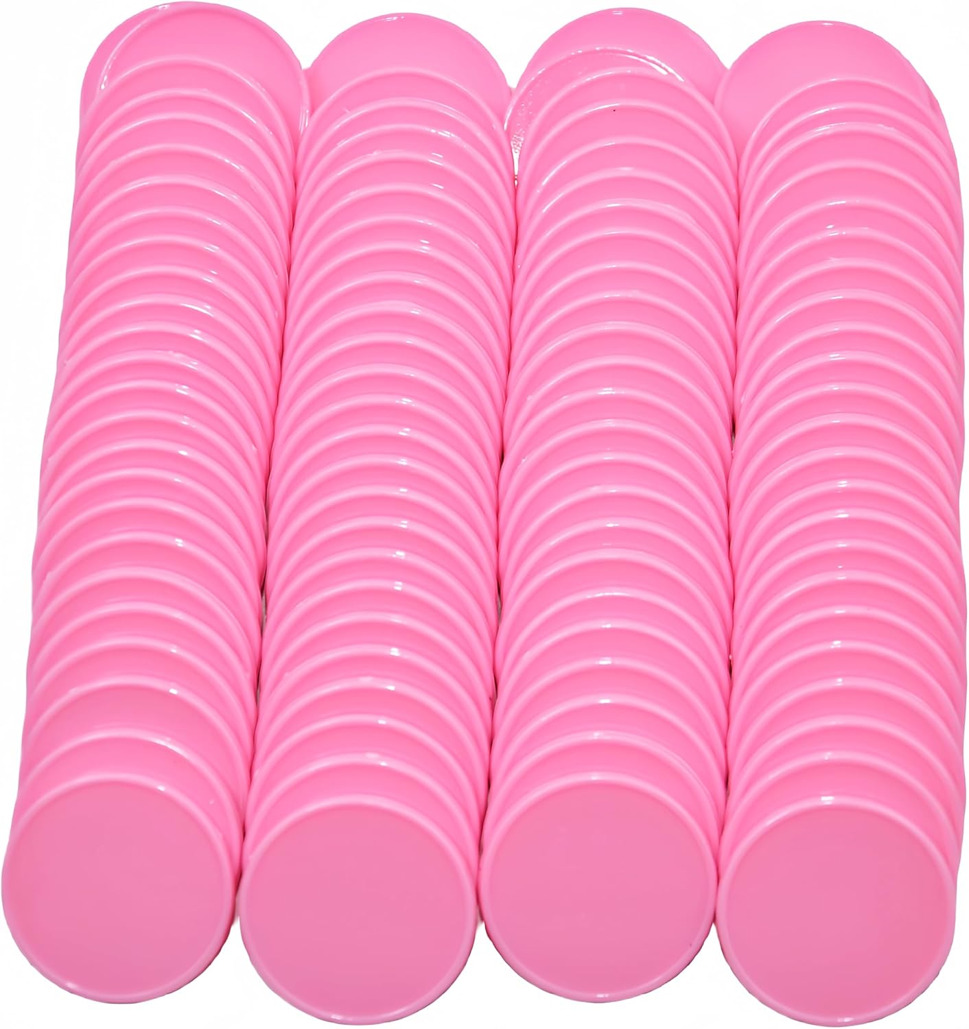 Smartdealspro Set of 100 1 Inch Opaque Plastic Learning Counters Mini Poker Chips Game Tokens with Storage Box (Pink)
